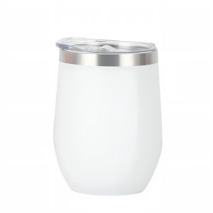 Copo Térmico Cuia 360ML Inox Com Tampa Acrílica (Branco)